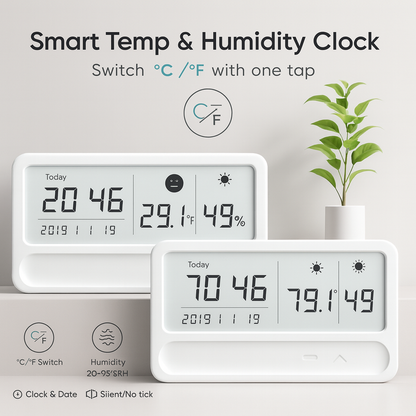 Digital Thermometer Hygrometer with Clock