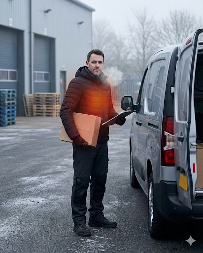 HeatCore 9：Men’s USB Heated Parka Jacket – Hooded Winter Warm Padded Coat, Solid Color (9 Heating Zones)