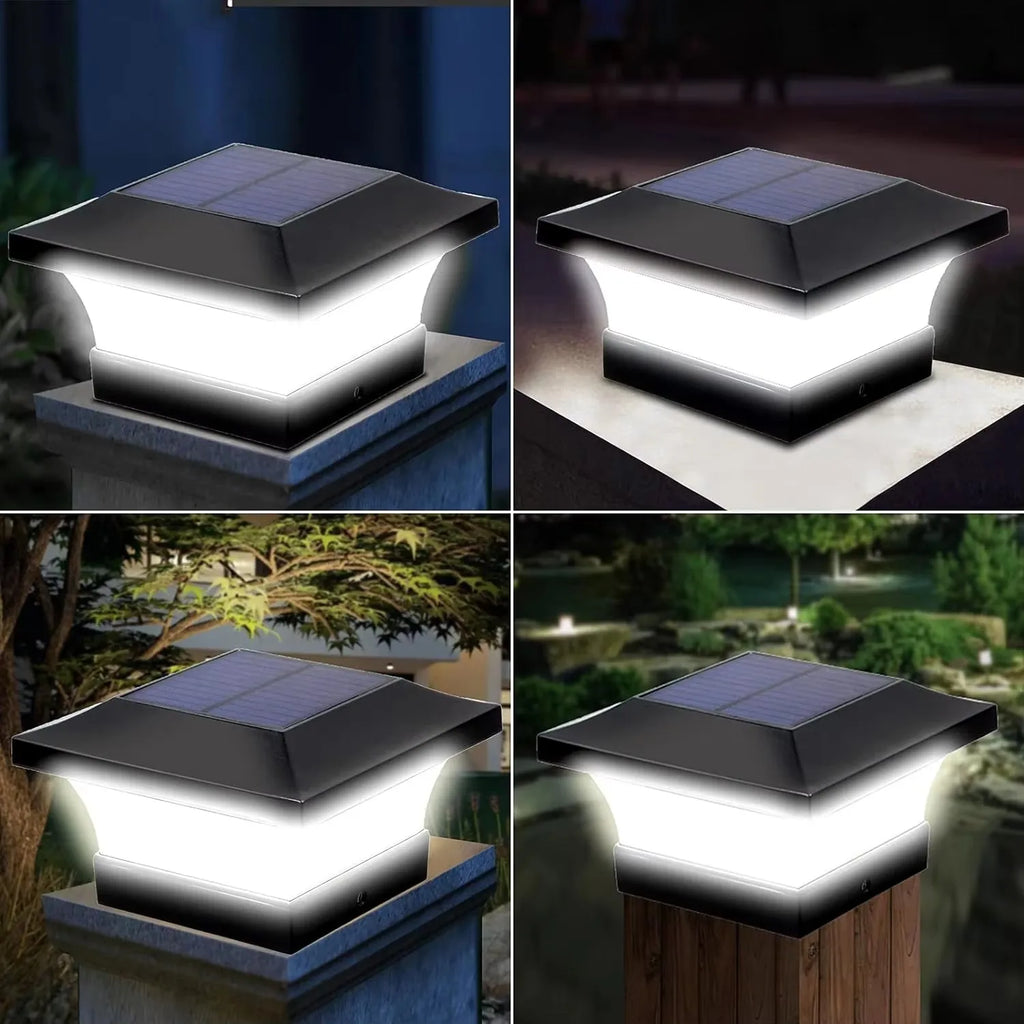 Crest Solar Post Light | Waterproof LED, Art Deco Design