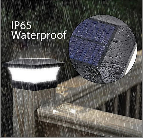 Crest Solar Post Light | Waterproof LED, Art Deco Design