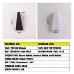 IP65 Waterproof LED Wall Light - Modern Aluminum Outdoor Wall Sconce for Indoor and Outdoor Use, Energy Efficient 6W/10W - 3
