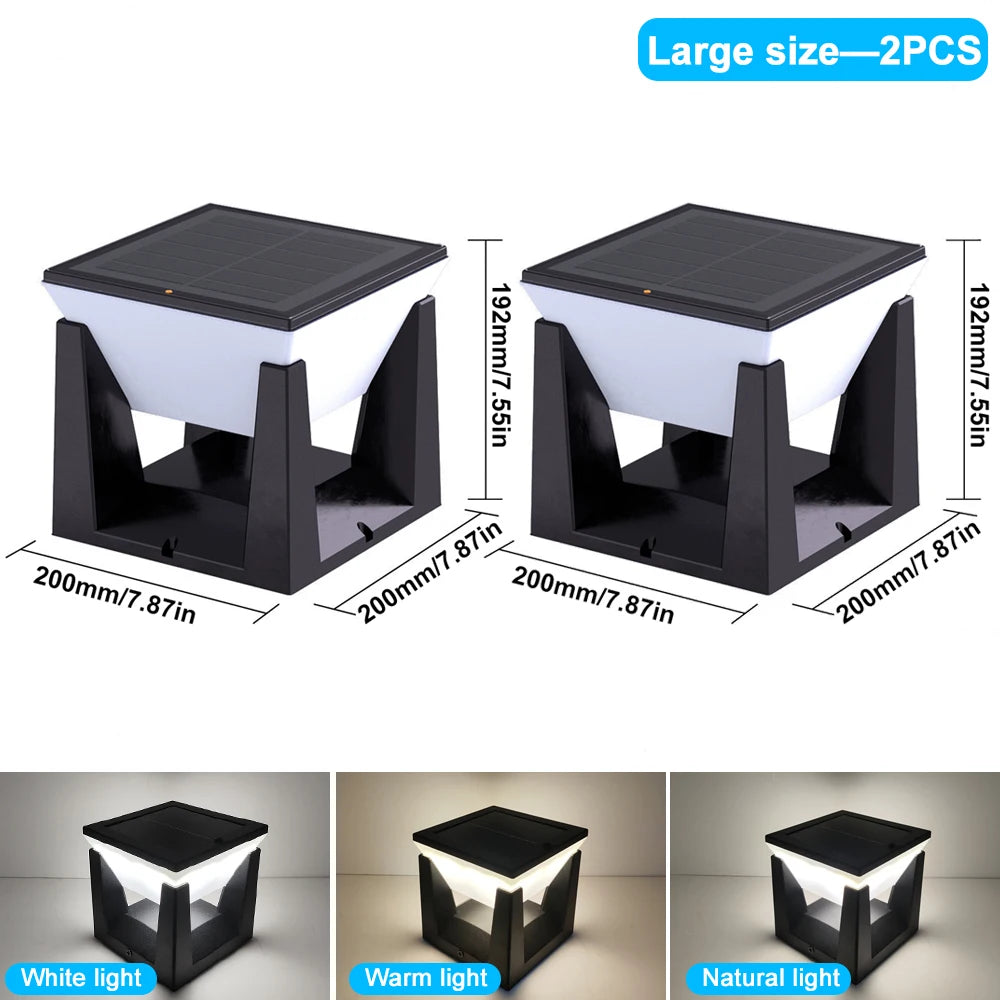 Solara ソーラーポストライト | 防水、LED、3色モード