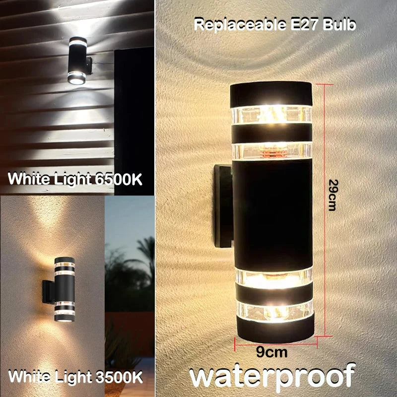 Luma Outdoor Wall Sconce | Waterproof IP65, Modern Design, E27 Socket