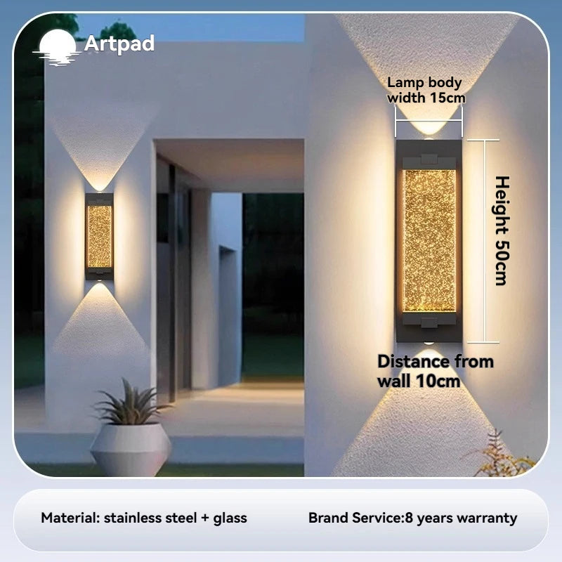 アクアクリスタルウォールランプ | IP65防水、モダンなLED壁掛け照明