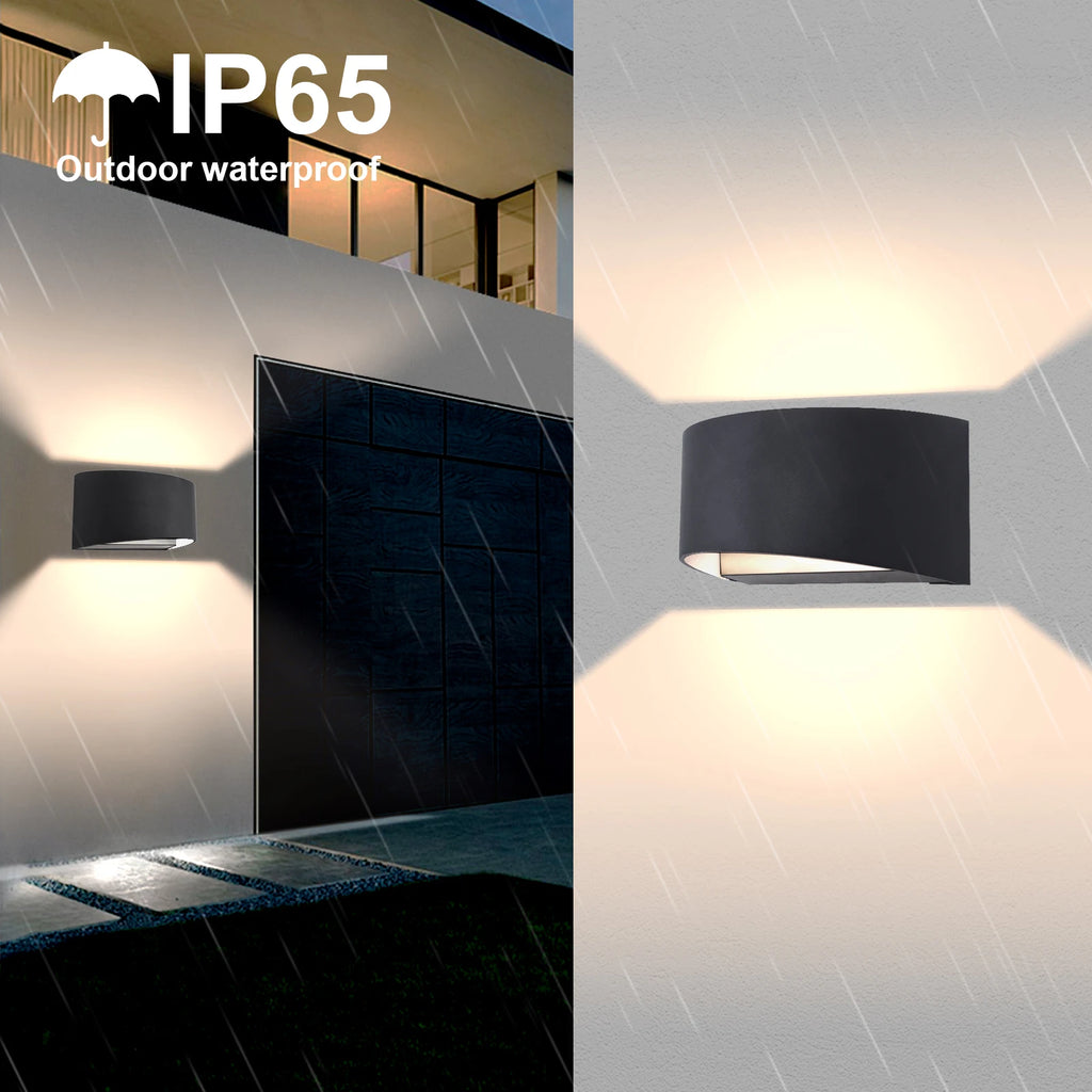 Mona ウォールスコンセ | 7W LED アップダウンライト、アルミニウム、透明ガラス