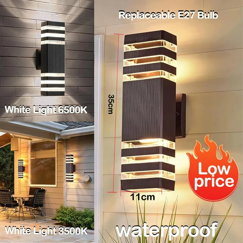 Luma Outdoor Wall Sconce | Waterproof IP65, Modern Design, E27 Socket