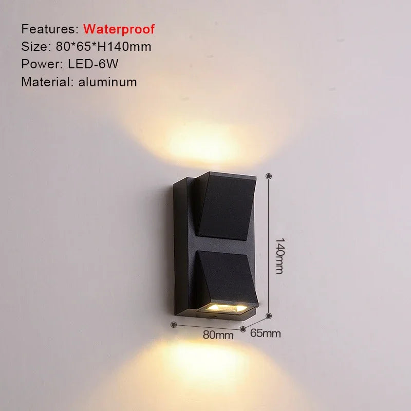 Clara ウォールスコンセ | モダンなアルミ製アップダウンライト、ブラックLED