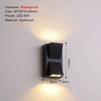 Clara ウォールスコンセ | モダンなアルミ製アップダウンライト、ブラックLED