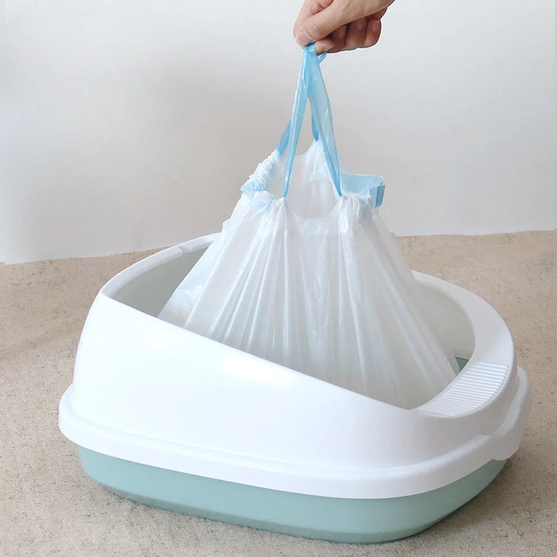 1Roll Cat Litter Bag Pet Drawstring Garbage Bag Household Pet Shop Cat Litter Box Lining Multi Size Cats Dogs Clean Supplies