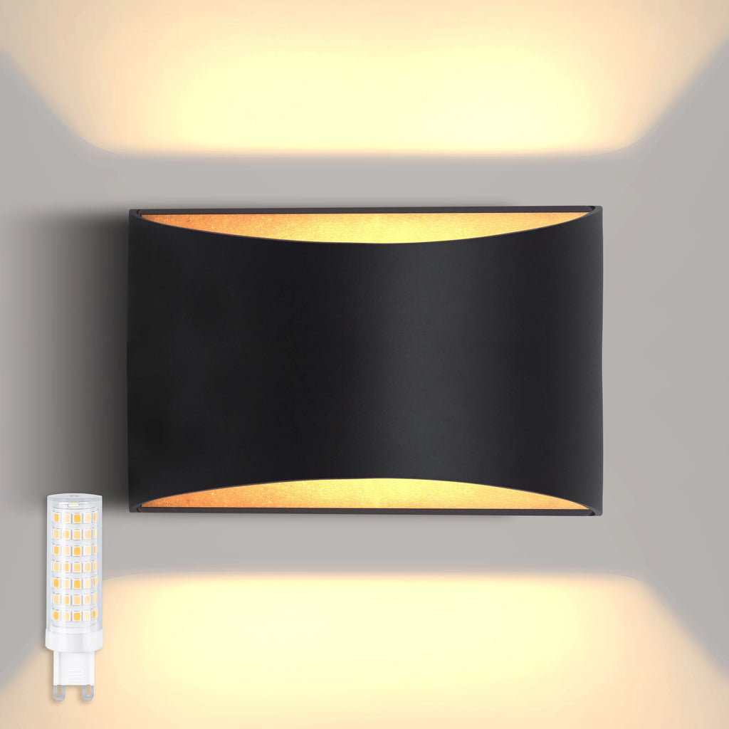 Mona ウォールスコンセ | 7W LED アップダウンライト、アルミニウム、透明ガラス