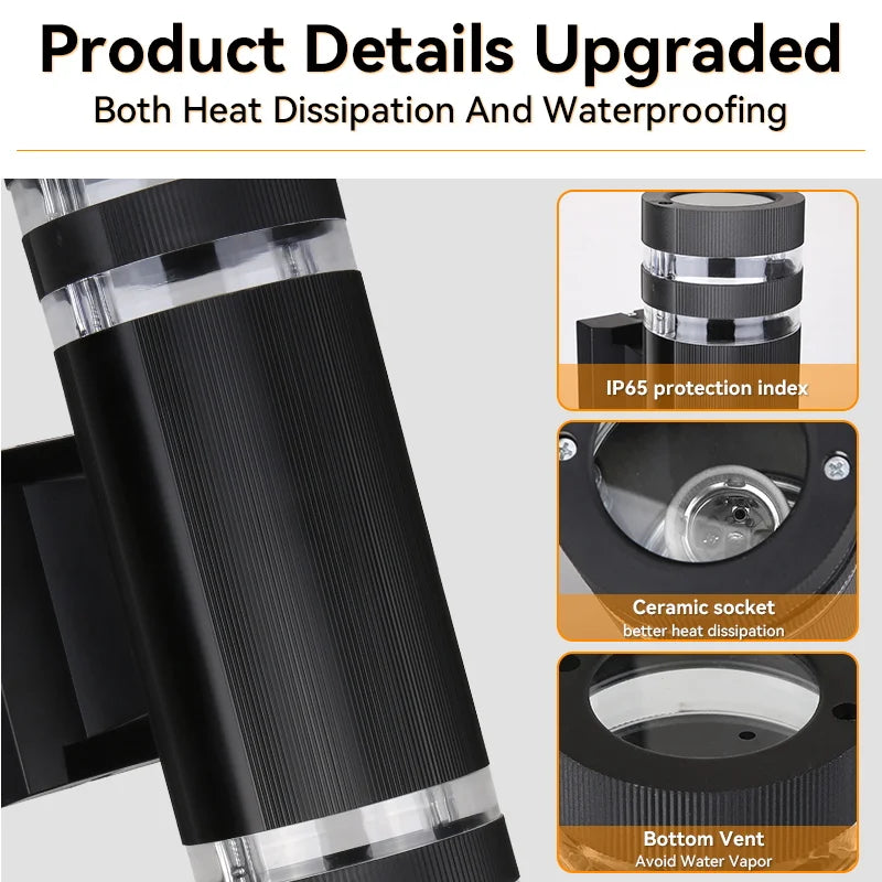 Luma Outdoor Wall Sconce | Waterproof IP65, Modern Design, E27 Socket