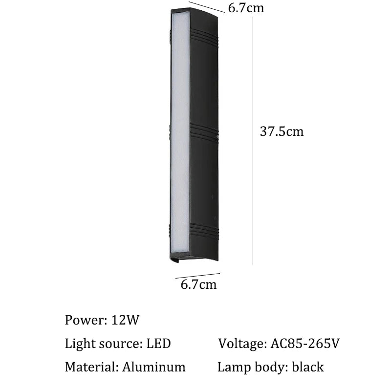 Modern Waterproof Outdoor Wall Light – IP65 Aluminum Exterior Sconce for Garden and Porch - 7