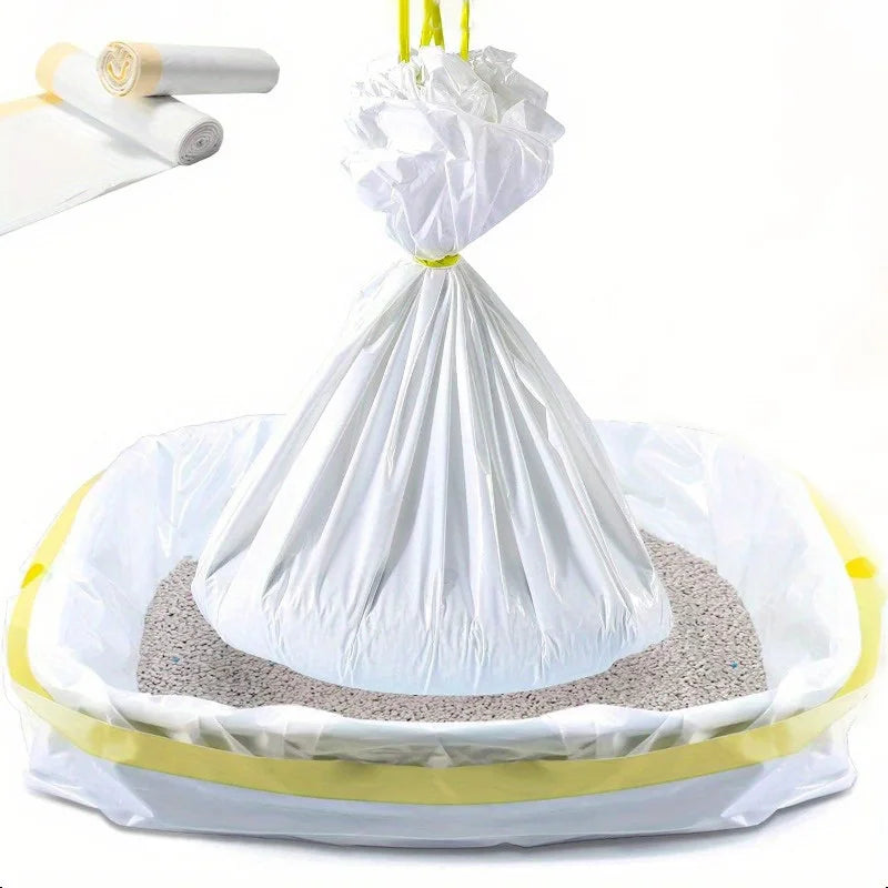 1Roll Cat Litter Bag Pet Drawstring Garbage Bag Household Pet Shop Cat Litter Box Lining Multi Size Cats Dogs Clean Supplies
