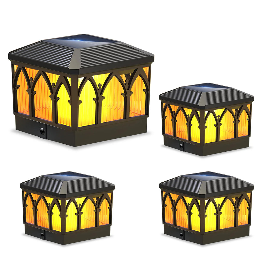 Kona Solar Post Cap Lights | Dual Mode, IPX5 Waterproof, Fits 3.5x3.5 & 4x4 Posts