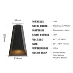 IP65 Waterproof LED Wall Light - Modern Aluminum Outdoor Wall Sconce for Indoor and Outdoor Use, Energy Efficient 6W/10W - 6