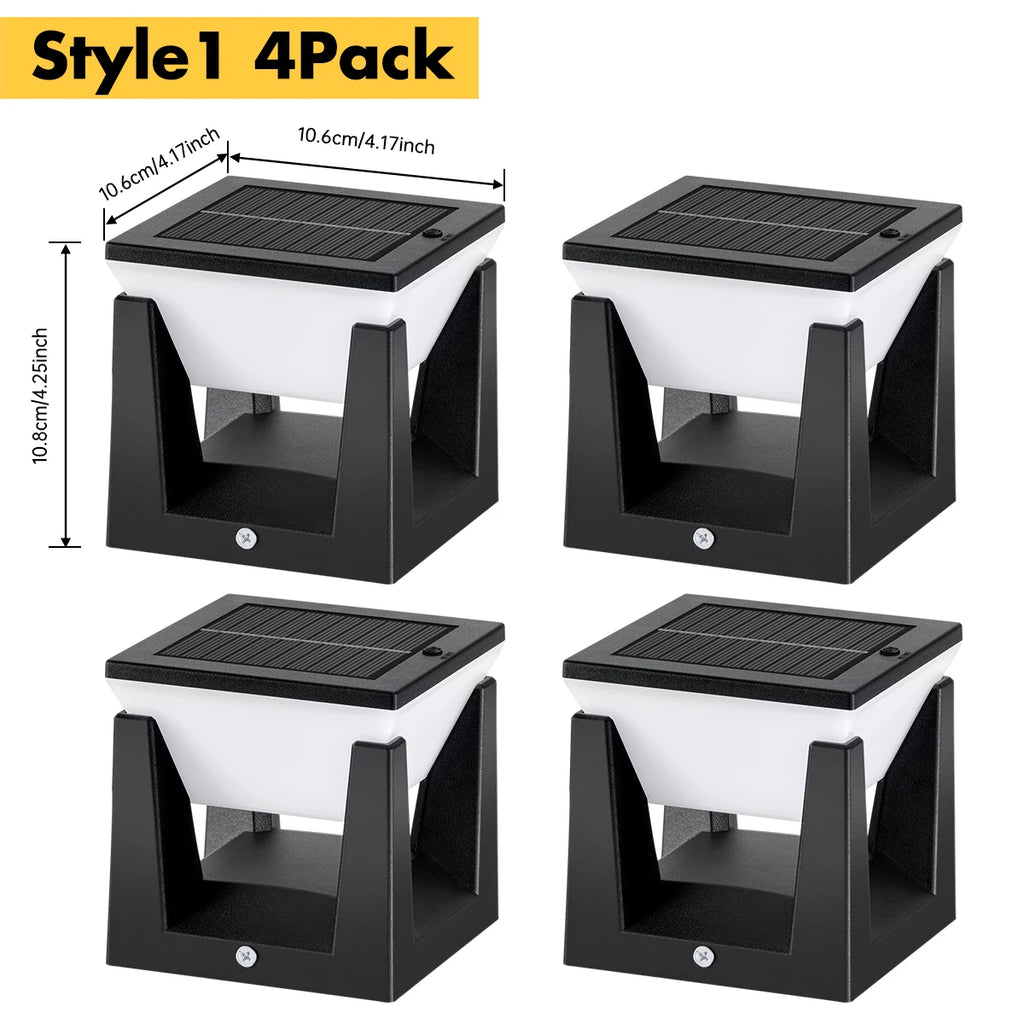 アマリリス ソーラーポストライト | 防水LED屋外ランプ、調光機能付き、アールデコ調