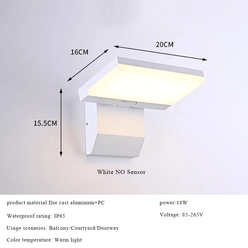 Luma 屋外用ウォールランプ | IP65防水、角度調整可能、モーションセンサー