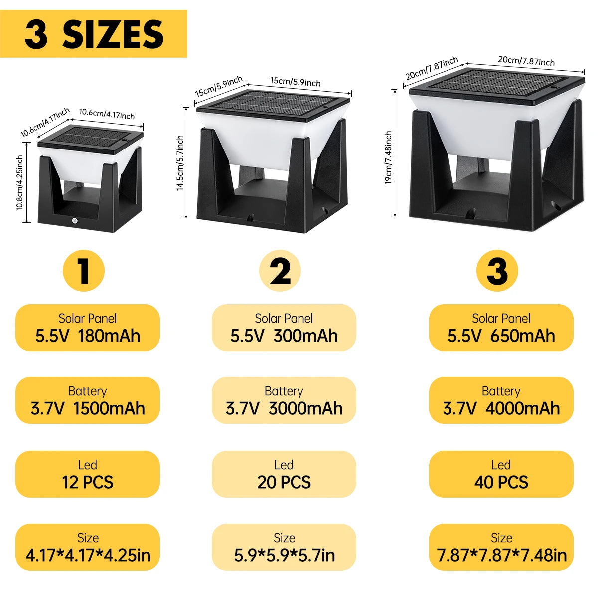 アマリリス ソーラーポストライト | 防水LED屋外ランプ、調光機能付き、アールデコ調