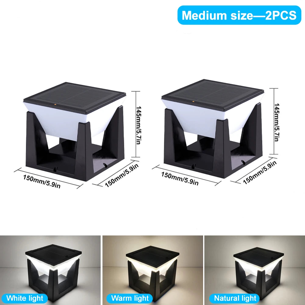 Solara ソーラーポストライト | 防水、LED、3色モード