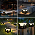 アマリリス ソーラーポストライト | 防水LED屋外ランプ、調光機能付き、アールデコ調