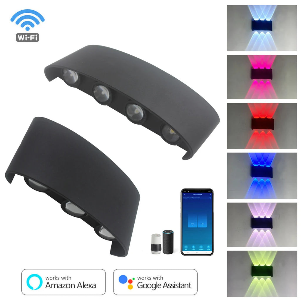 Yoryzeng Smart Wall Sconce | RGBW Dimmable, Bluetooth Control, Aluminum