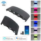 Yoryzeng Smart Wall Sconce | RGBW Dimmable, Bluetooth Control, Aluminum