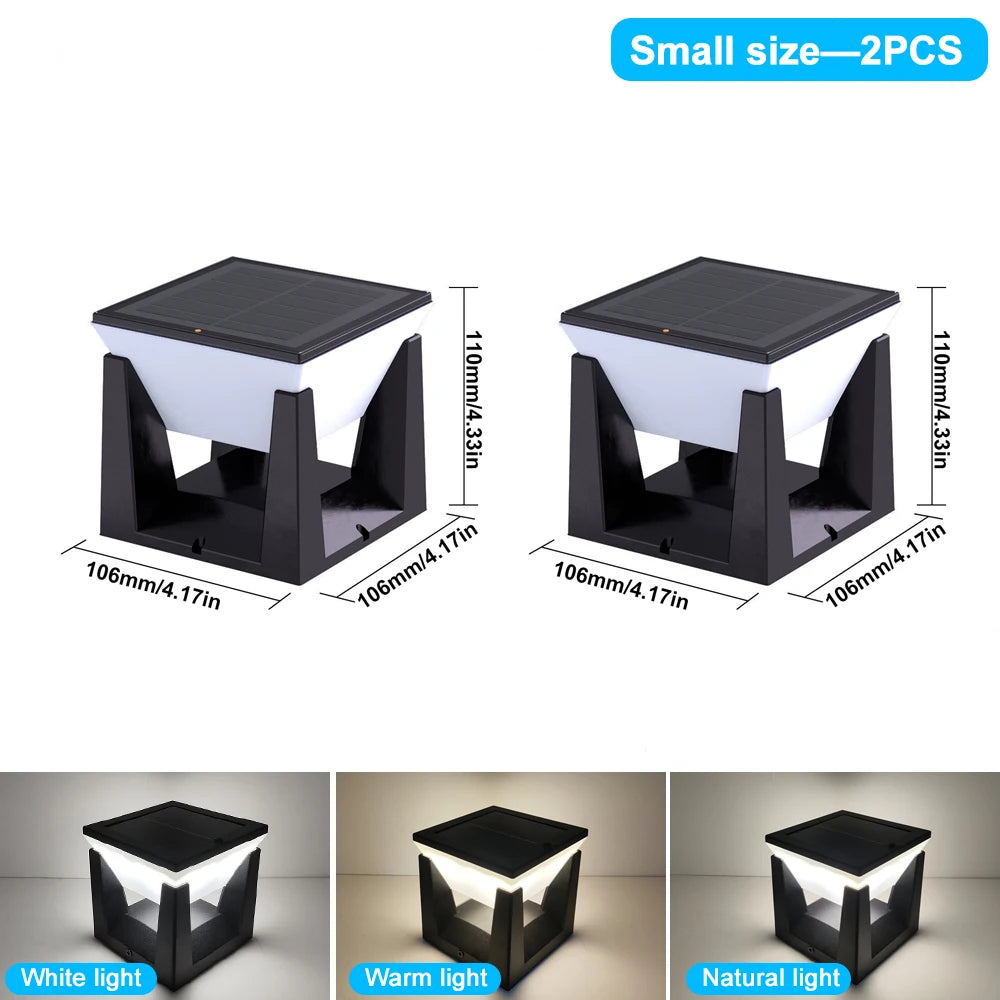 Solara ソーラーポストライト | 防水、LED、3色モード