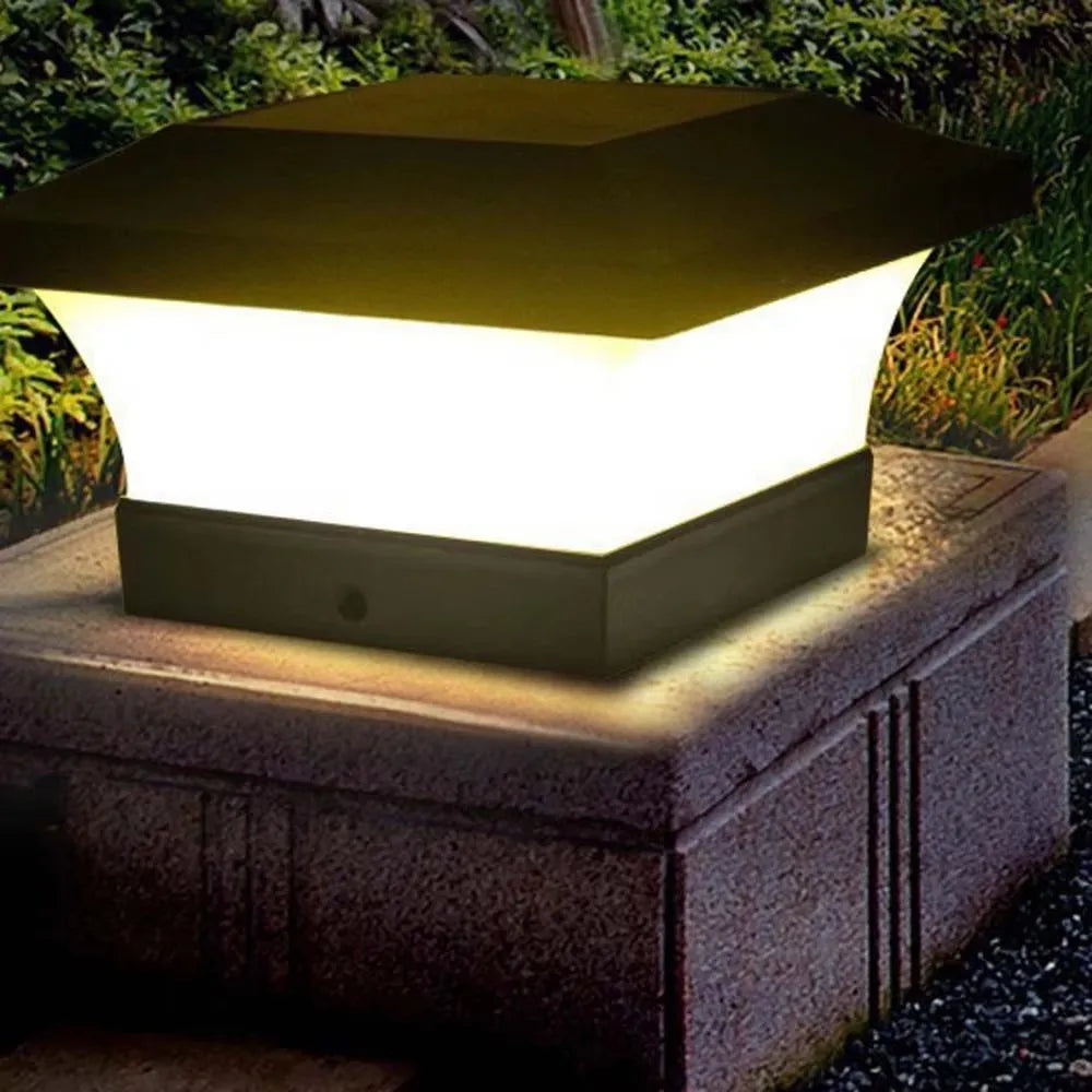 Crest Solar Post Light | Waterproof LED, Art Deco Design