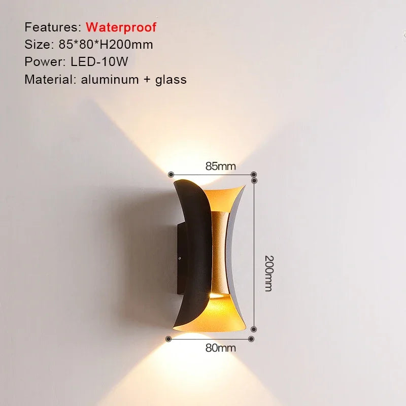 Clara ウォールスコンセ | モダンなアルミ製アップダウンライト、ブラックLED