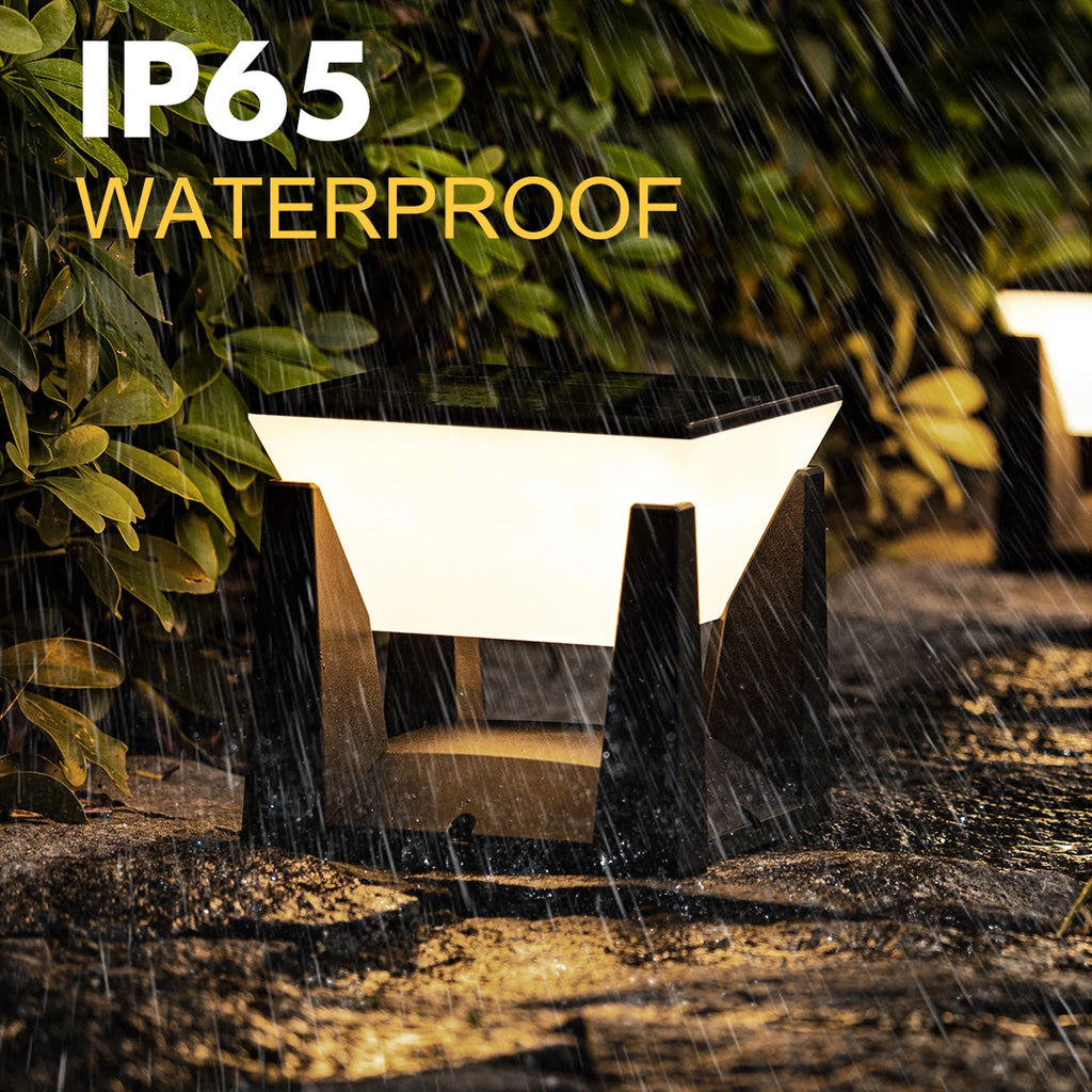 アマリリス ソーラーポストライト | 防水LED屋外ランプ、調光機能付き、アールデコ調