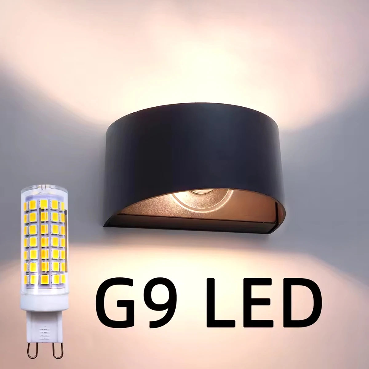 Mona ウォールスコンセ | 7W LED アップダウンライト、アルミニウム、透明ガラス