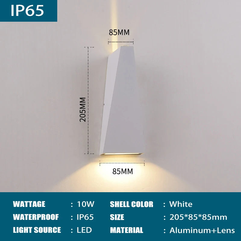 IP65 Waterproof LED Wall Light - Modern Aluminum Outdoor Wall Sconce for Indoor and Outdoor Use, Energy Efficient 6W/10W - 8