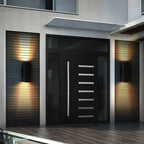 Waterproof Outdoor Wall Light Sconce, 2-Pack Black Aluminum Exterior Lantern with GU10 Bulbs for Porch and Patio - 3