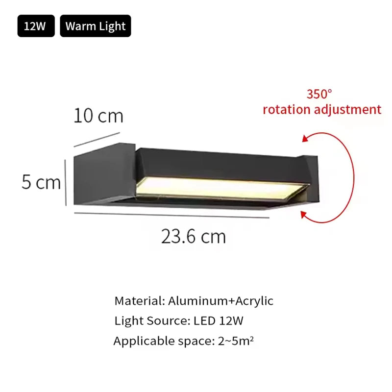 Luma Outdoor Wall Light | IP65 Waterproof, Adjustable Aluminum Sconce