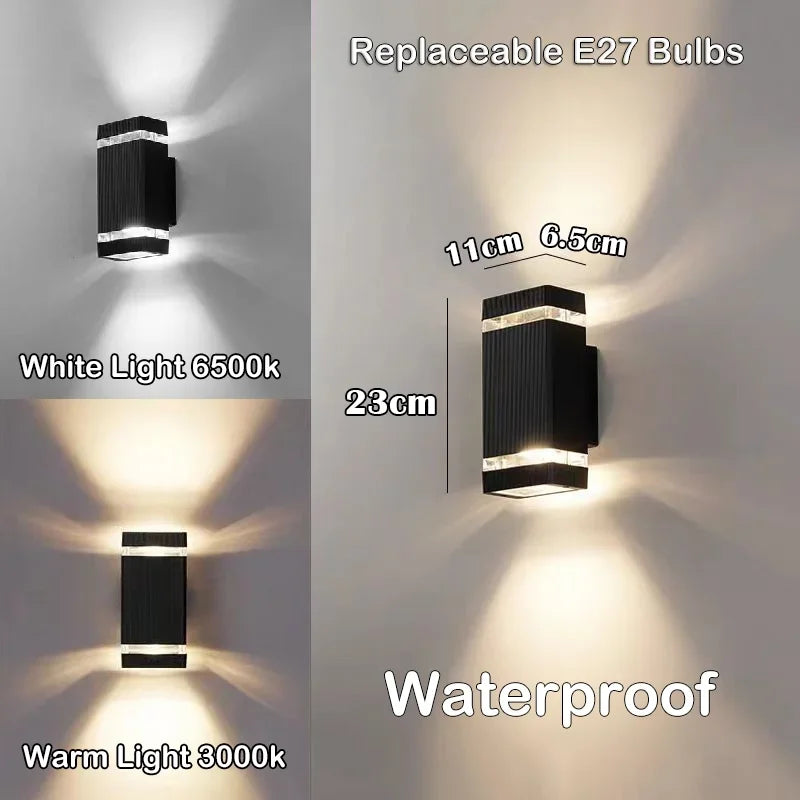 Luma Outdoor Wall Sconce | Waterproof IP65, Modern Design, E27 Socket
