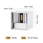 Waterproof Aluminum LED Wall Lamp for Outdoor and Indoor Use – 12W/24W Options, IP65 Rated Wall Sconces - 12