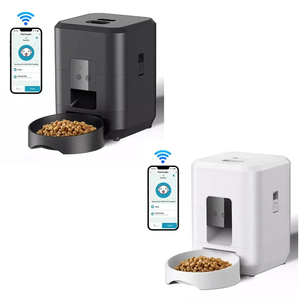 2L Automatic Feed Dispenser For Pets Intelligent Feed Dispersion For Cats And Dogs Regular Quantitative Feeding With Recording