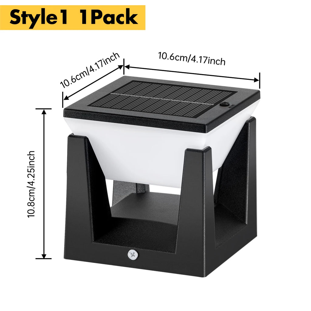 アマリリス ソーラーポストライト | 防水LED屋外ランプ、調光機能付き、アールデコ調