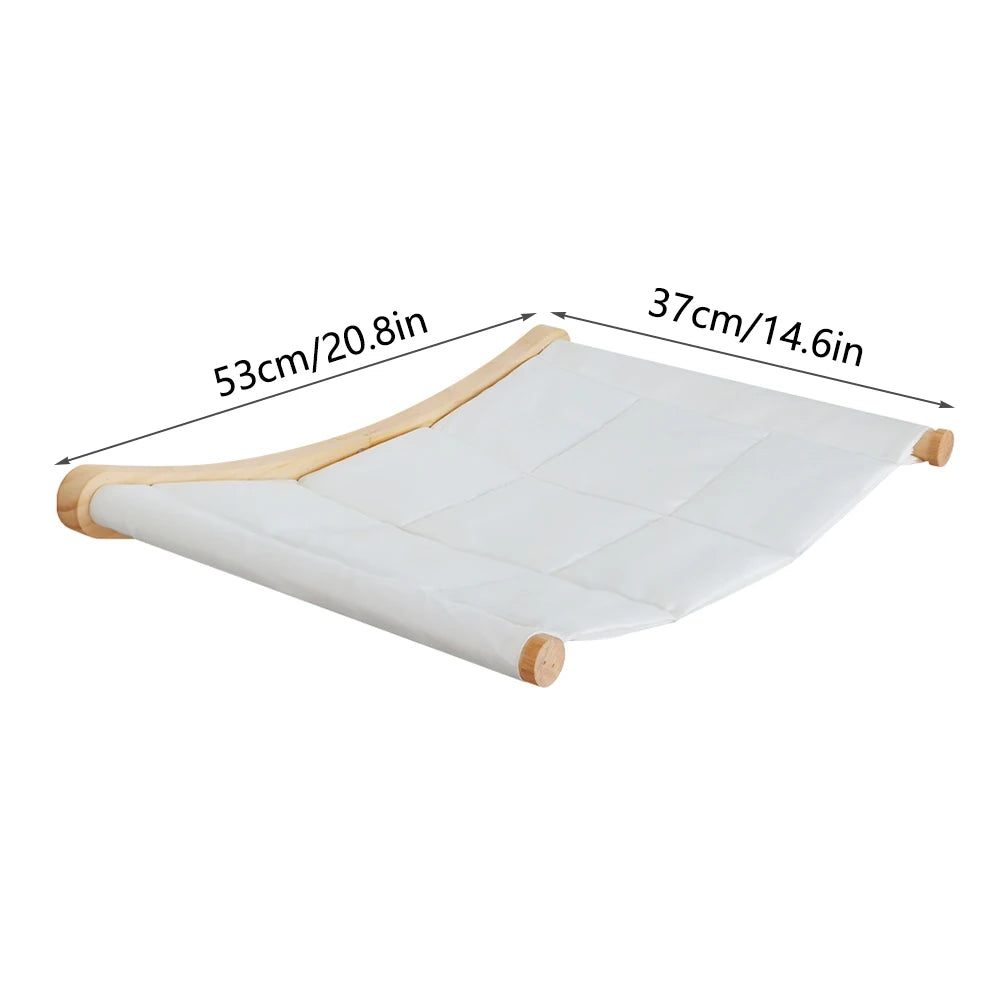 Wall Mounted Cat Tree Wooden Shelves Scratching Posts Climbing Cat tower Hammock With Solid Floating Perches Steps and Ladder