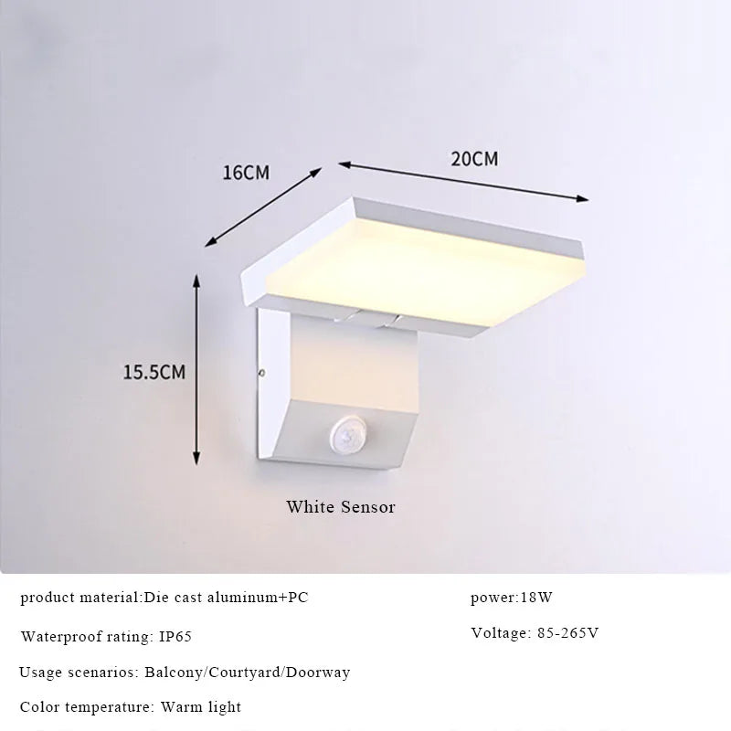 Luma Outdoor Wall Lamp | IP65 Waterproof, Adjustable Angle, Motion Sensor