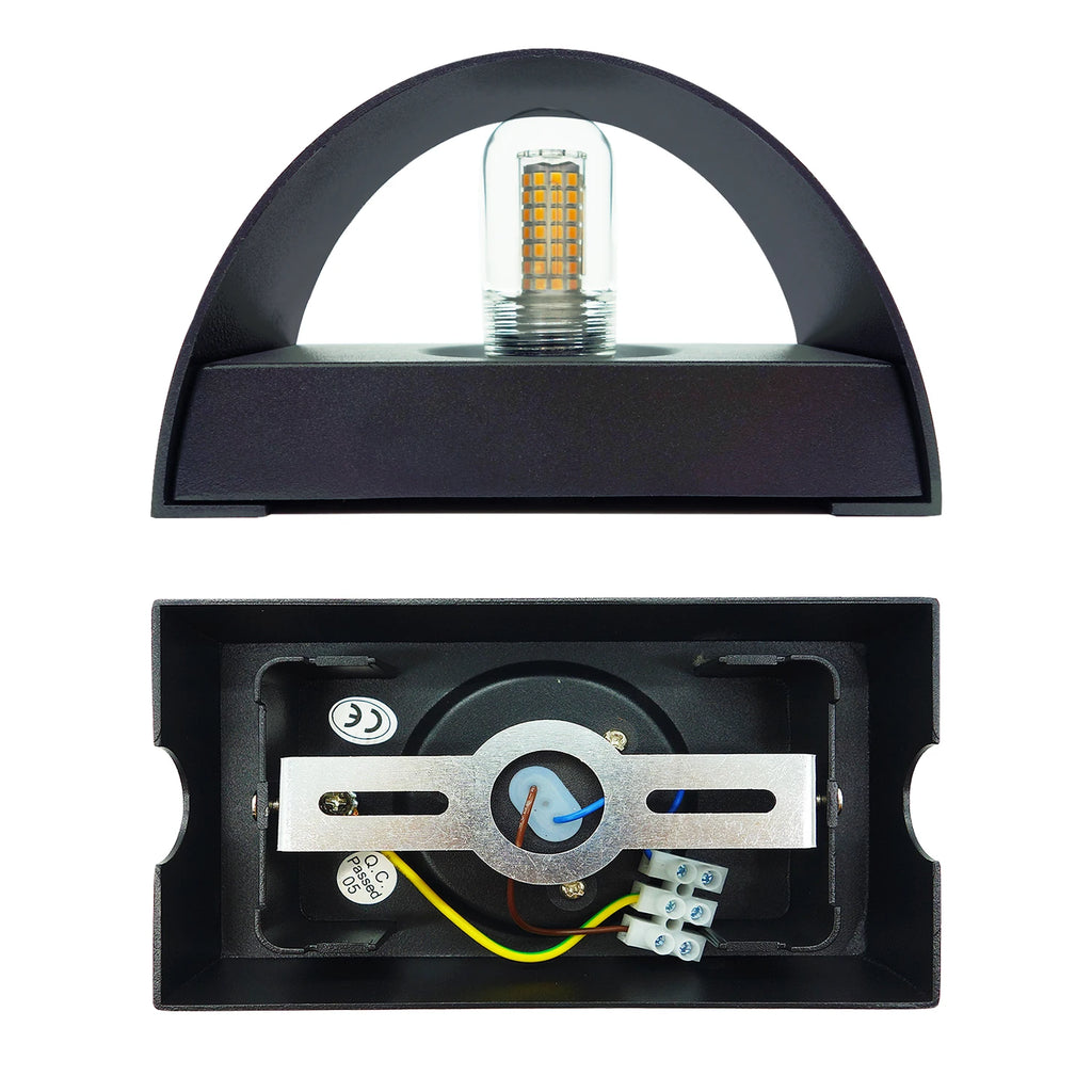 Mona ウォールスコンセ | 7W LED アップダウンライト、アルミニウム、透明ガラス