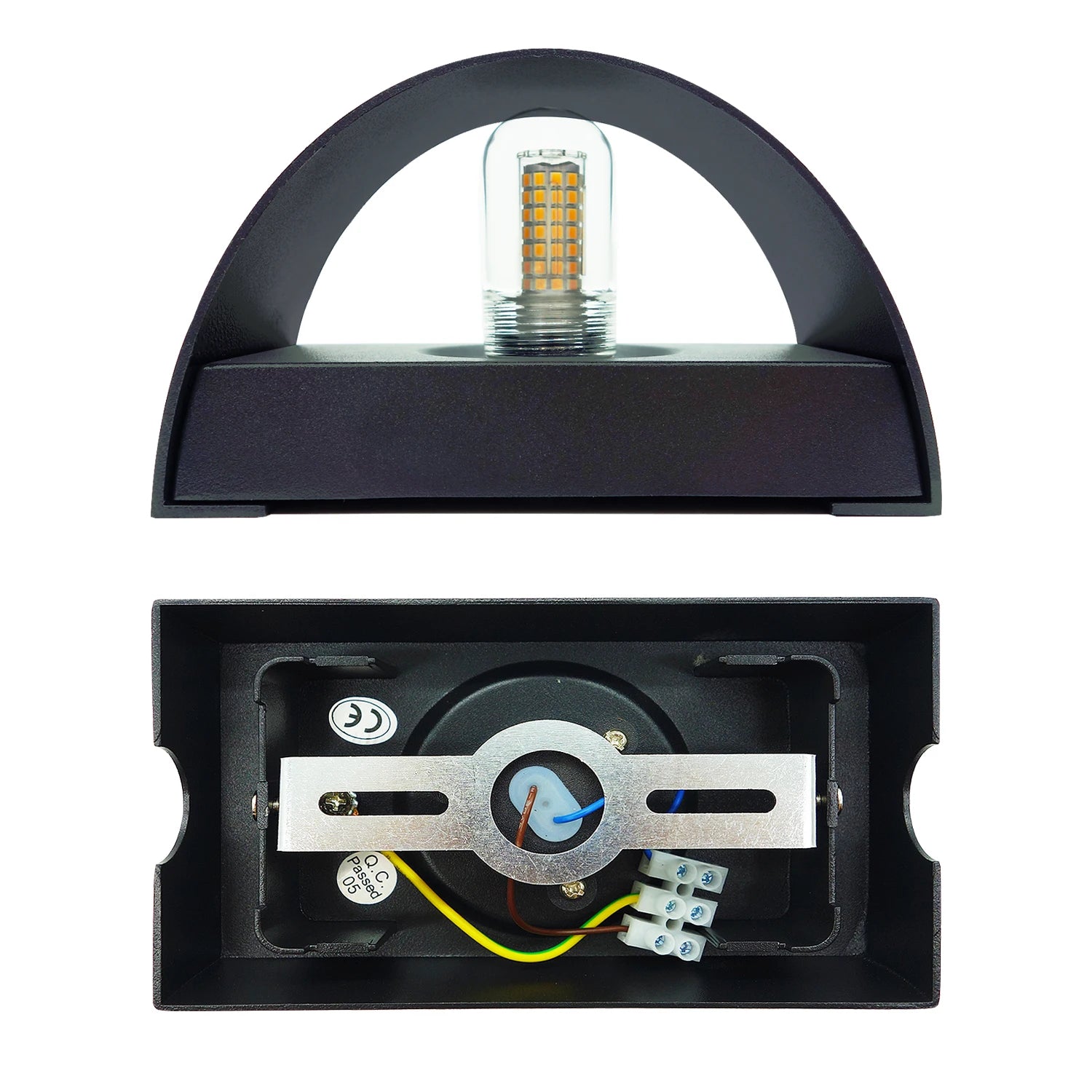 Mona ウォールスコンセ | 7W LED アップダウンライト、アルミニウム、透明ガラス