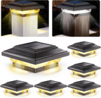 Sable Solar Post Lights | Waterproof, 50 Lumens, 2 Color Modes, 6 Pack