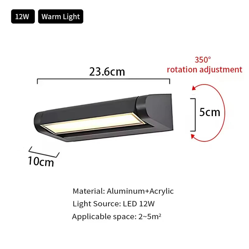 Luma Outdoor Wall Light | IP65 Waterproof, Adjustable Aluminum Sconce