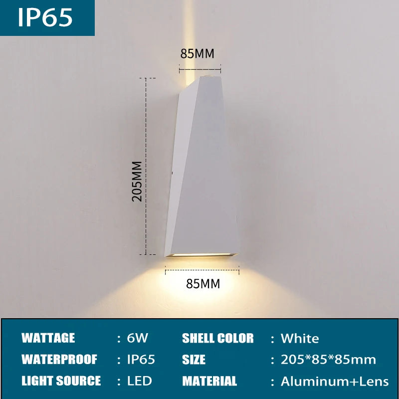 IP65 Waterproof LED Wall Light - Modern Aluminum Outdoor Wall Sconce for Indoor and Outdoor Use, Energy Efficient 6W/10W - 10