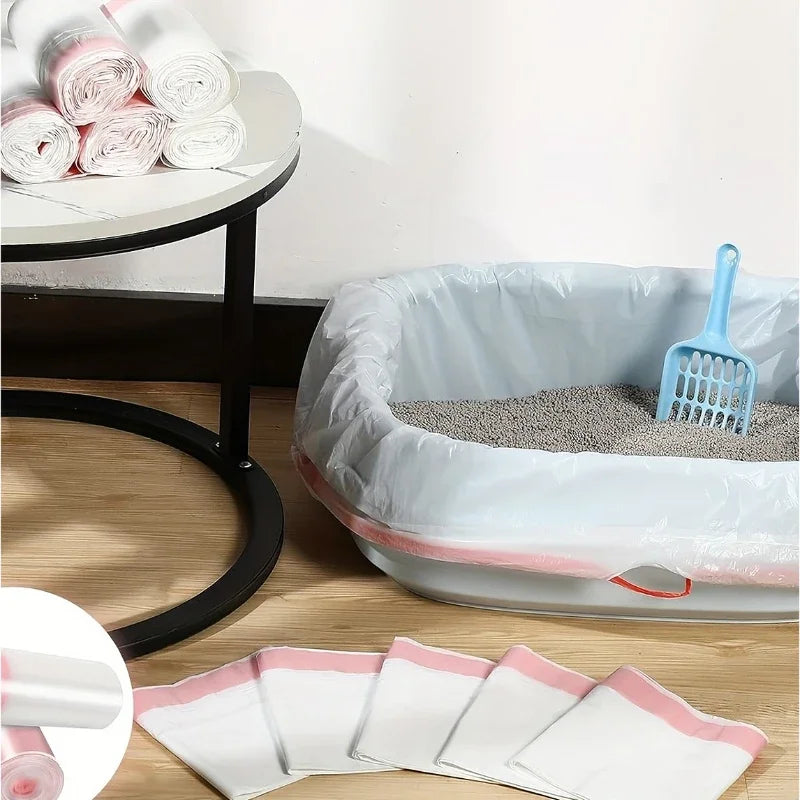 1Roll Cat Litter Bag Pet Drawstring Garbage Bag Household Pet Shop Cat Litter Box Lining Multi Size Cats Dogs Clean Supplies