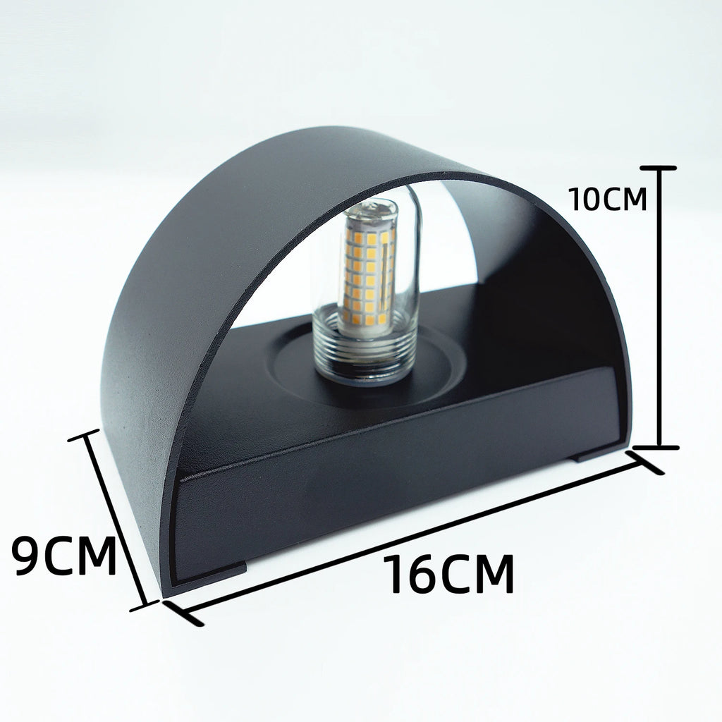 Mona ウォールスコンセ | 7W LED アップダウンライト、アルミニウム、透明ガラス