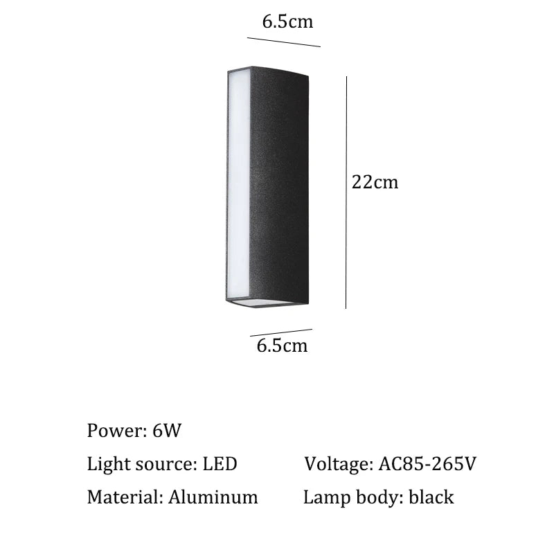 Modern Waterproof Outdoor Wall Light – IP65 Aluminum Exterior Sconce for Garden and Porch - 8