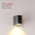 Clara ウォールスコンセ | モダンなアルミ製アップダウンライト、ブラックLED