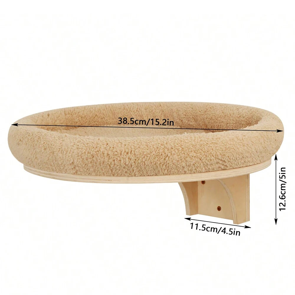 Wall Mounted Cat Climbing Shelves Cat House Cat Bridge Cat Hammock with Scratching Post and Pedals or Stairway for Kittens